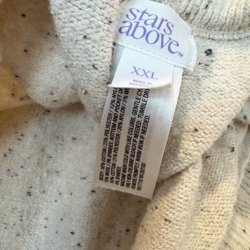 Stars Above White Cream Speckled Sweater Set Loungewear Size XXL - Picture 7 of 11